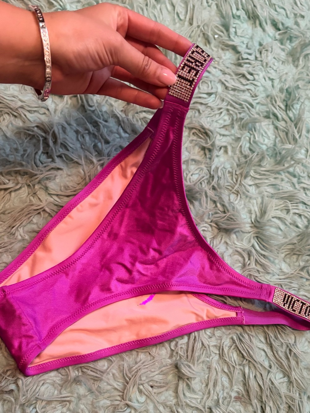 Victoria's Secret Pink Rhinestone-Trim Bikini Bottom